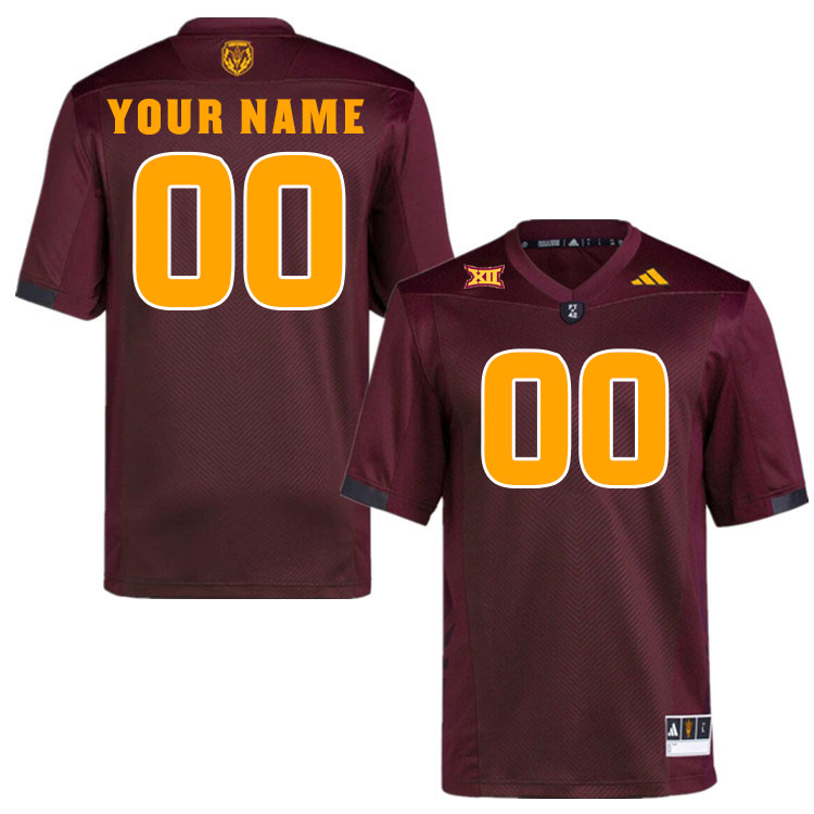 Custom Arizona State Sun Devils Name And Number Football Jersey-Maroon